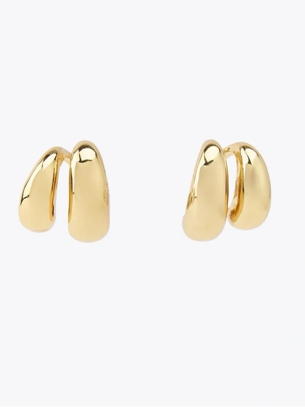 Zara Gold Tone Faux Double Hoop Earrings
